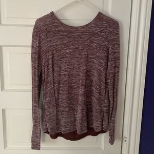Maroon top with sheer back
